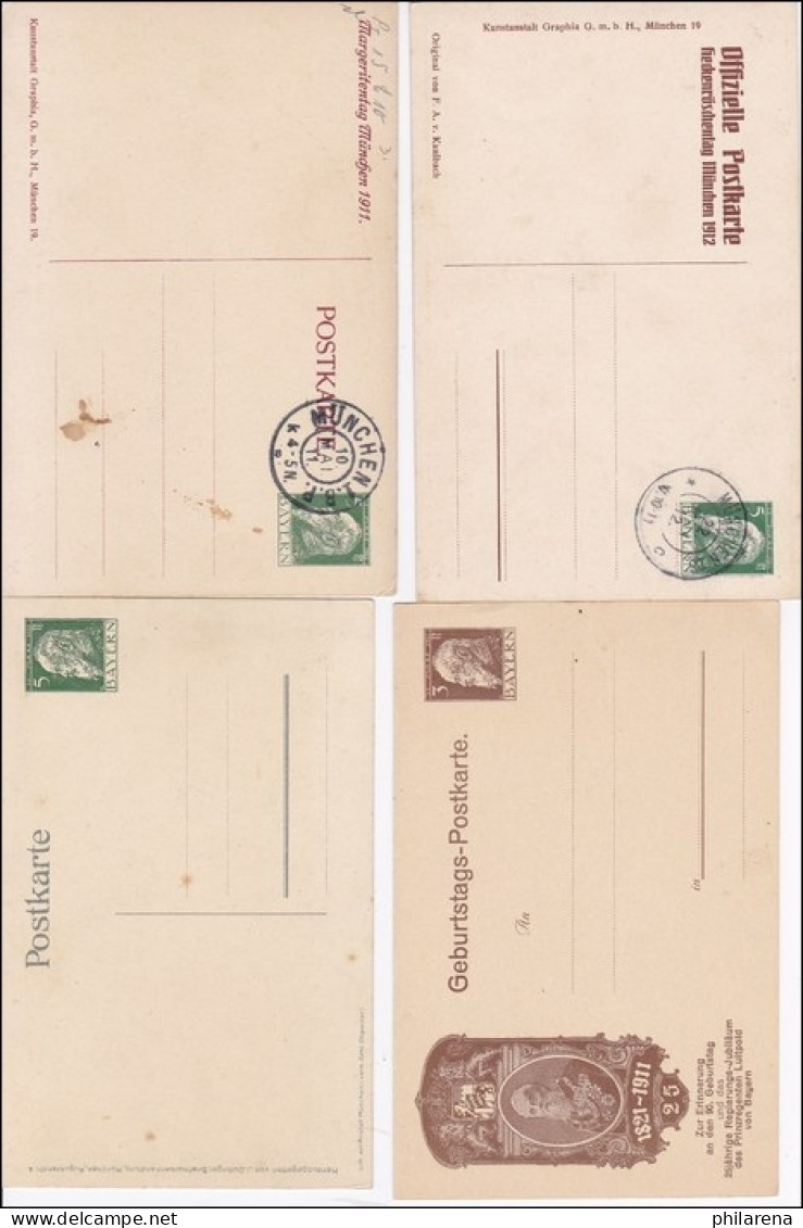 Bayern: 6 Ganzsachen - Lettres & Documents