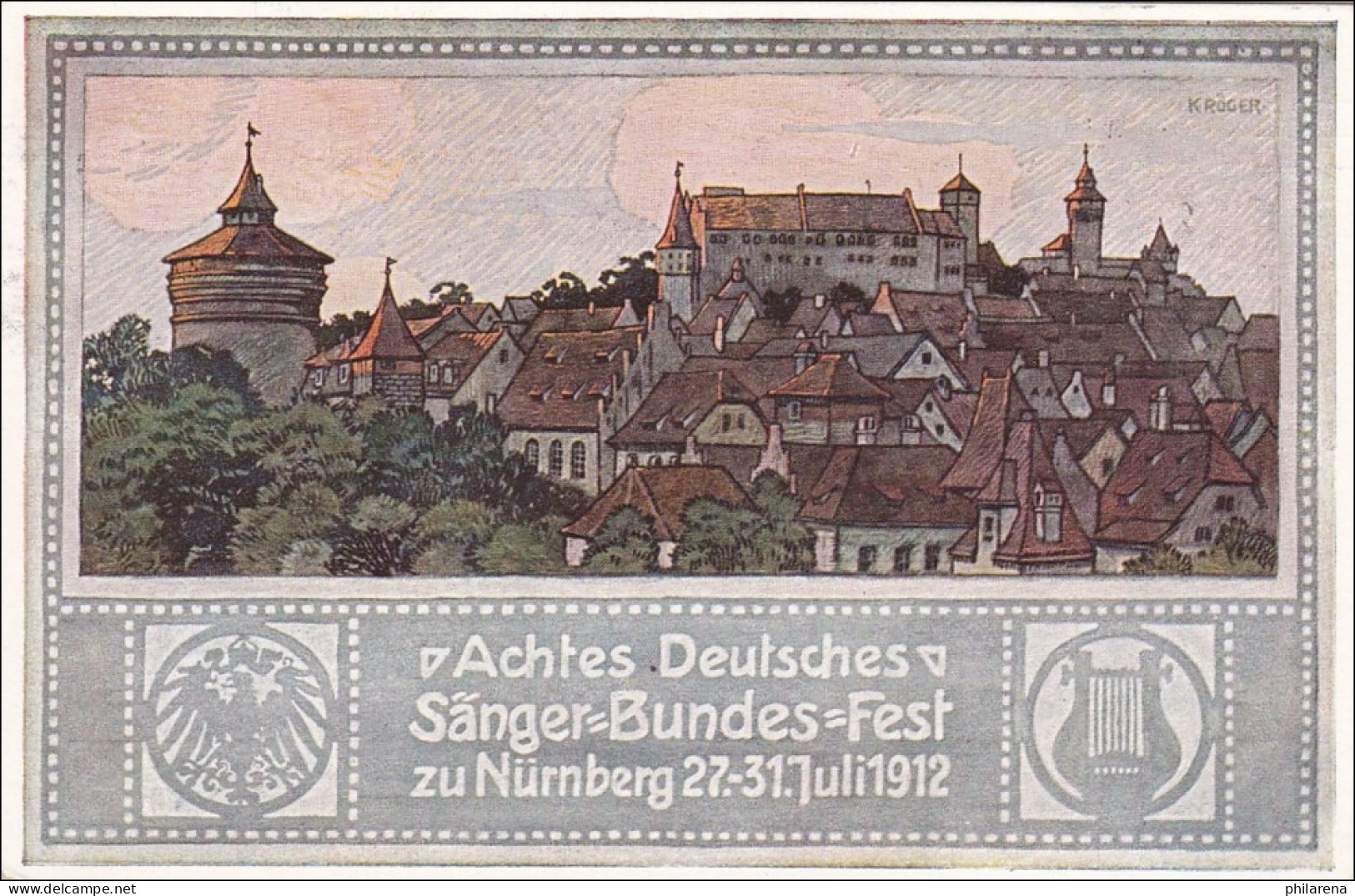 Bayern:  Ganzsache  1912 VIII. Deutsches Sängerbundfest In Nürnberg - Briefe U. Dokumente