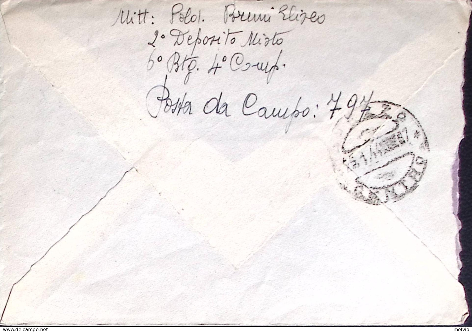 1944-R.S.I. Posta Da Campo N.797 C.2 Blu (2.1) Su Busta Affrancata Imperiale C.5 - Guerra 1939-45