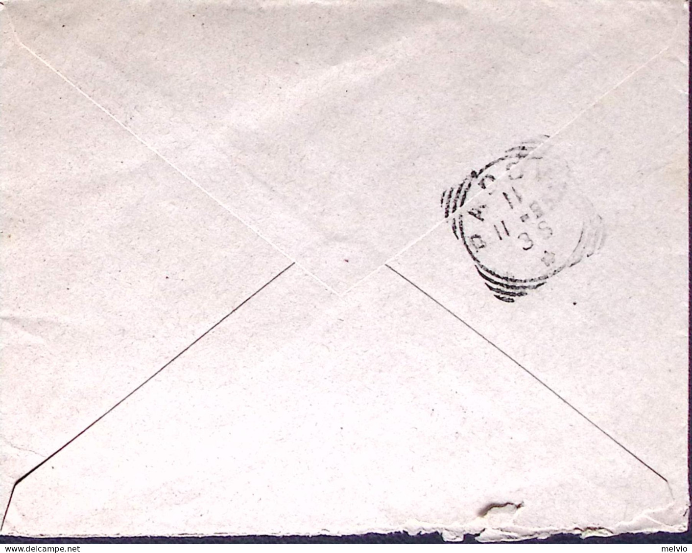1895-VILLABARTOLOMEA Tondo Riquadrato (11.11) Su Busta Affrancata Effigie C.20 - Poststempel