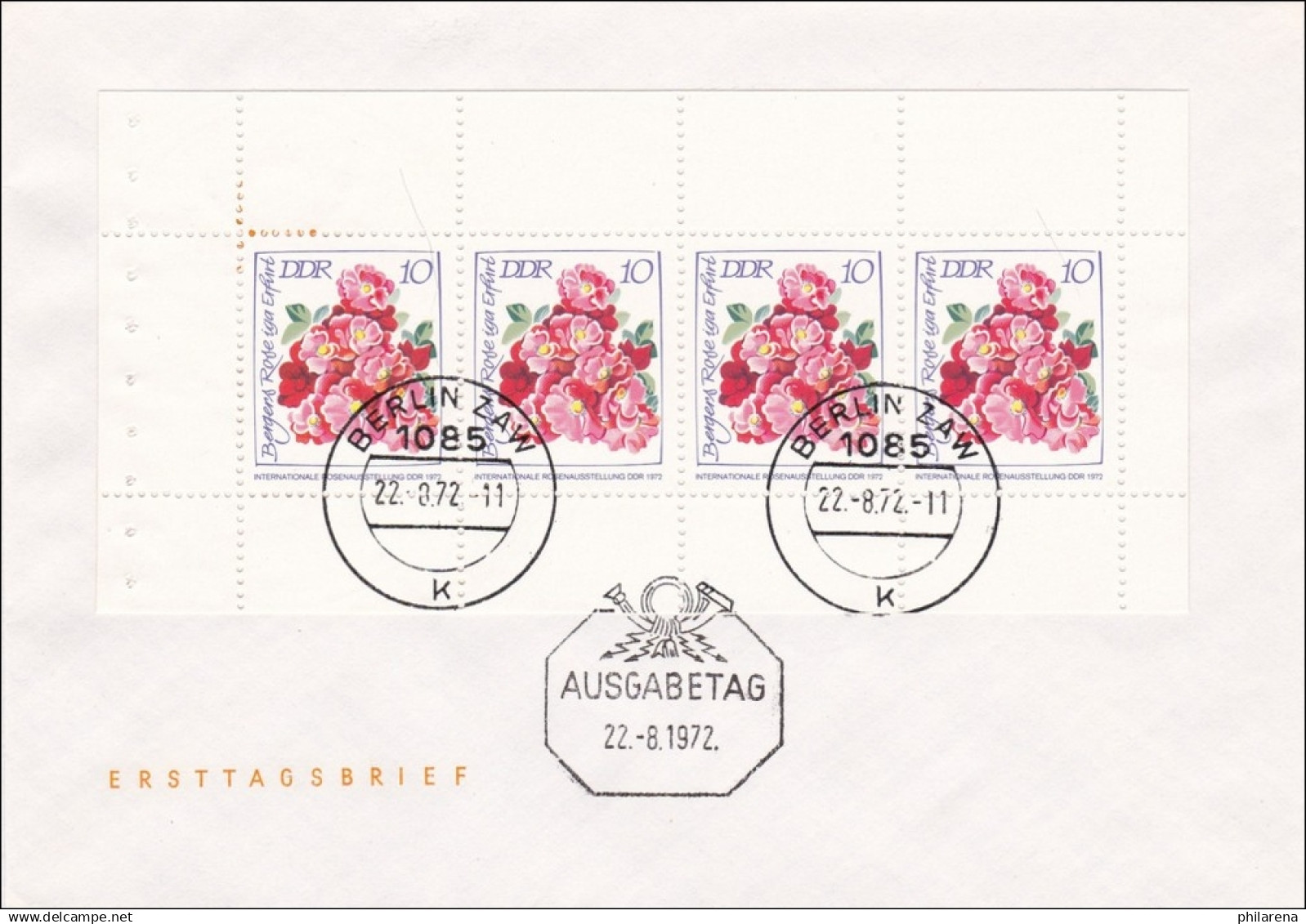 DDR: 1972: FDC Berlin - Blumen Kleinbogen - Cartas & Documentos