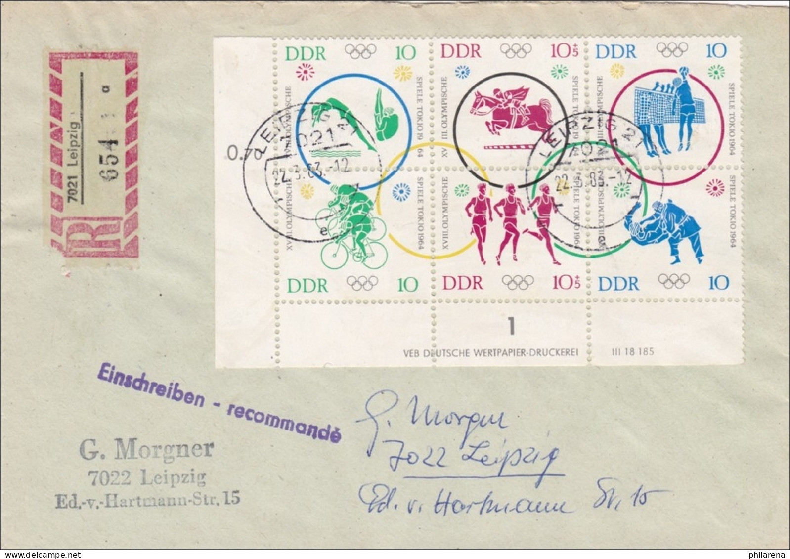 DDR:  1983: Einschreiben Leipzig Mit Eckrand Und VEB Druck Nummer - Lettres & Documents
