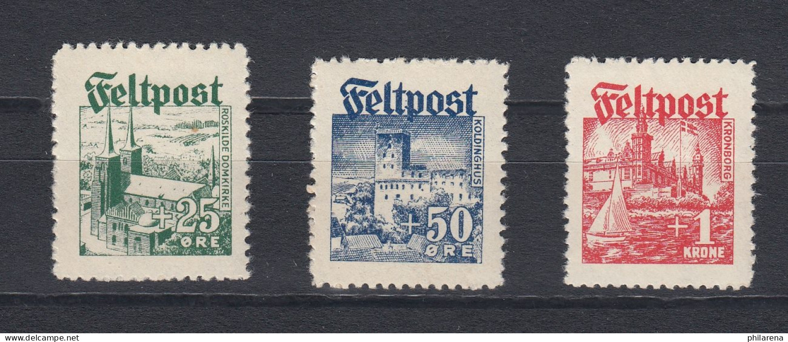 Dänemark: Deutsche Besetzung:  LEGION FELDPOST MiNr. I-III, Spendenvignetten - Feldpost World War II