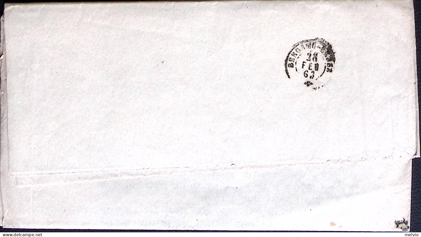 1863-CIFRA FrancobolliPER STAMPE Coppia C.1 Toccata In Basso, Su Lettera Circola - Marcophilie