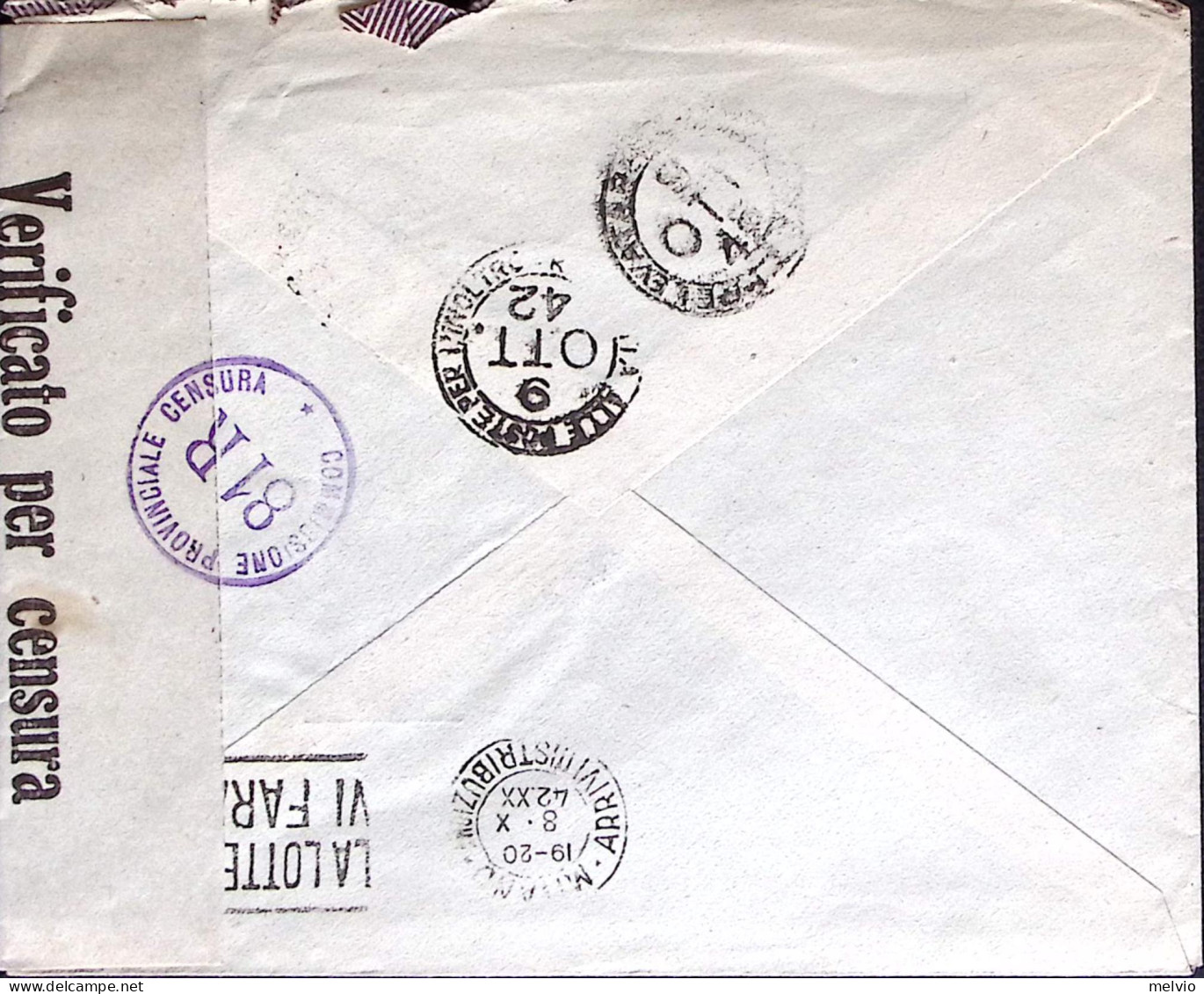 1942-Propaganda C.50 Marina Su Busta Bari (7.10) - Poststempel