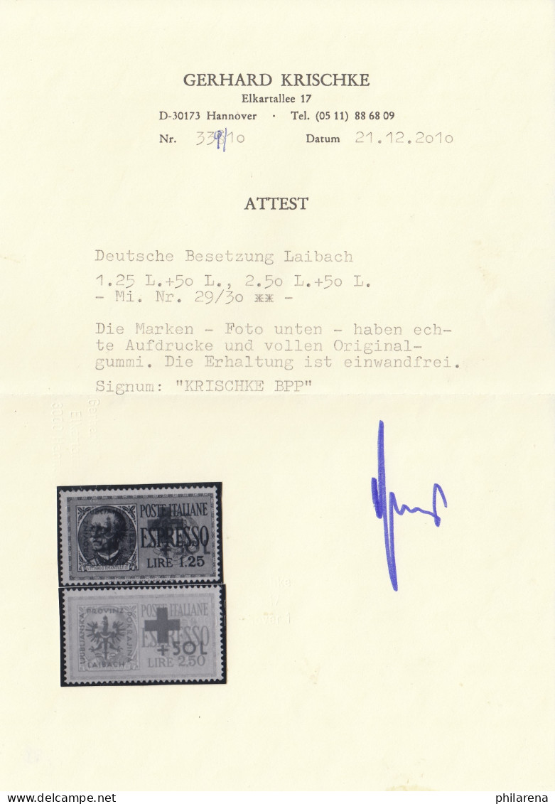 Laibach: MiNr. 29-30, ** - Ocupación 1938 – 45