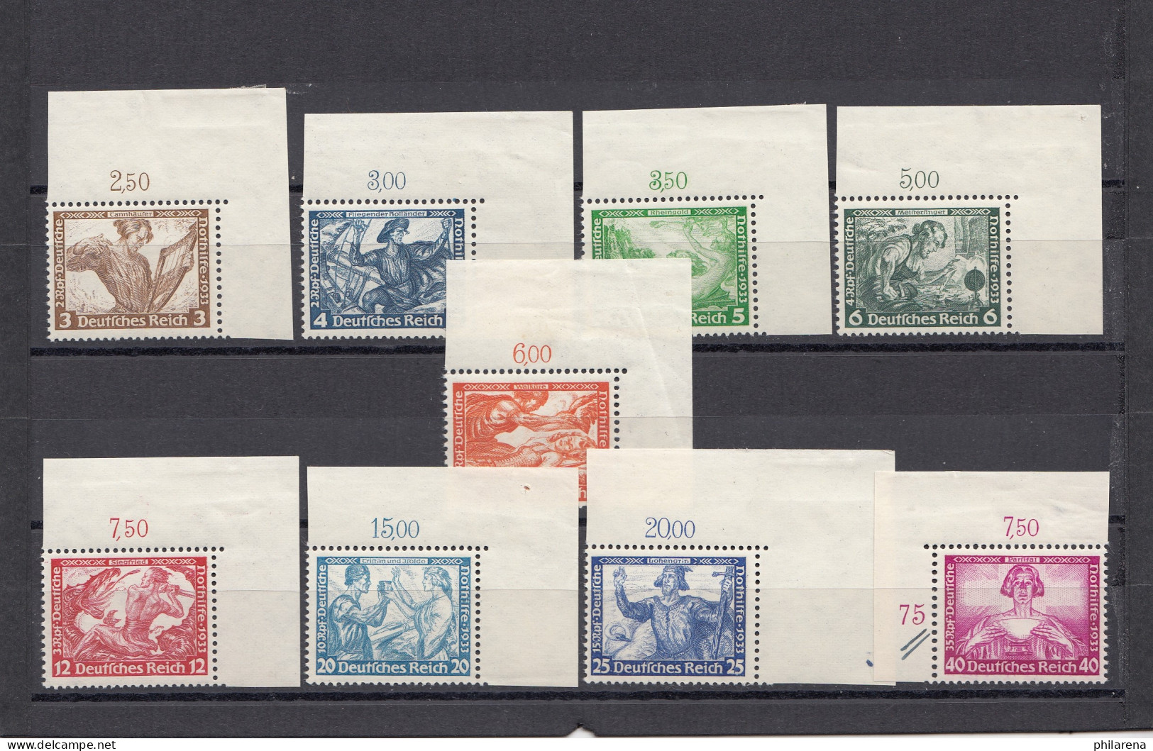 Deutsches Reich: MiNr. 499-507, ** Wagner In B-Zähnung Mit BPP Attest, ECKRAND - Unused Stamps