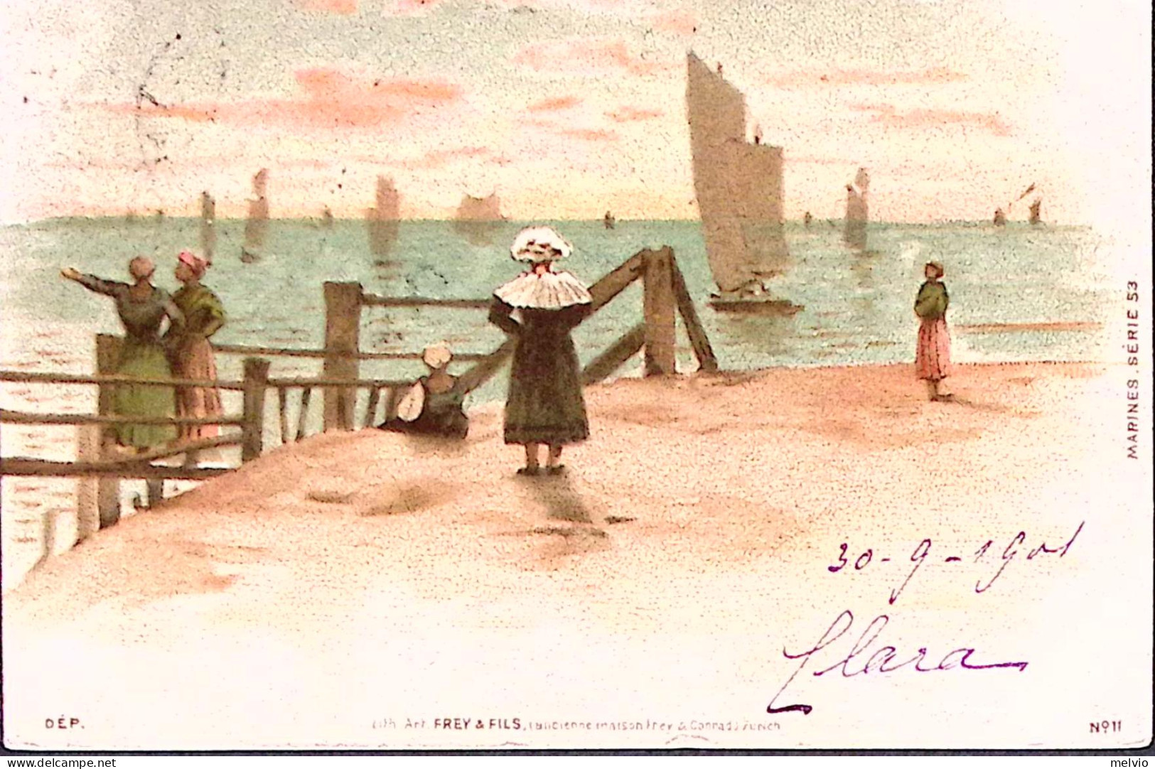 1901-Svizzera Berna SD E Ambulant N 14 C.2 (31.9) Su Cartolina Per L'Italia - Marcophilie