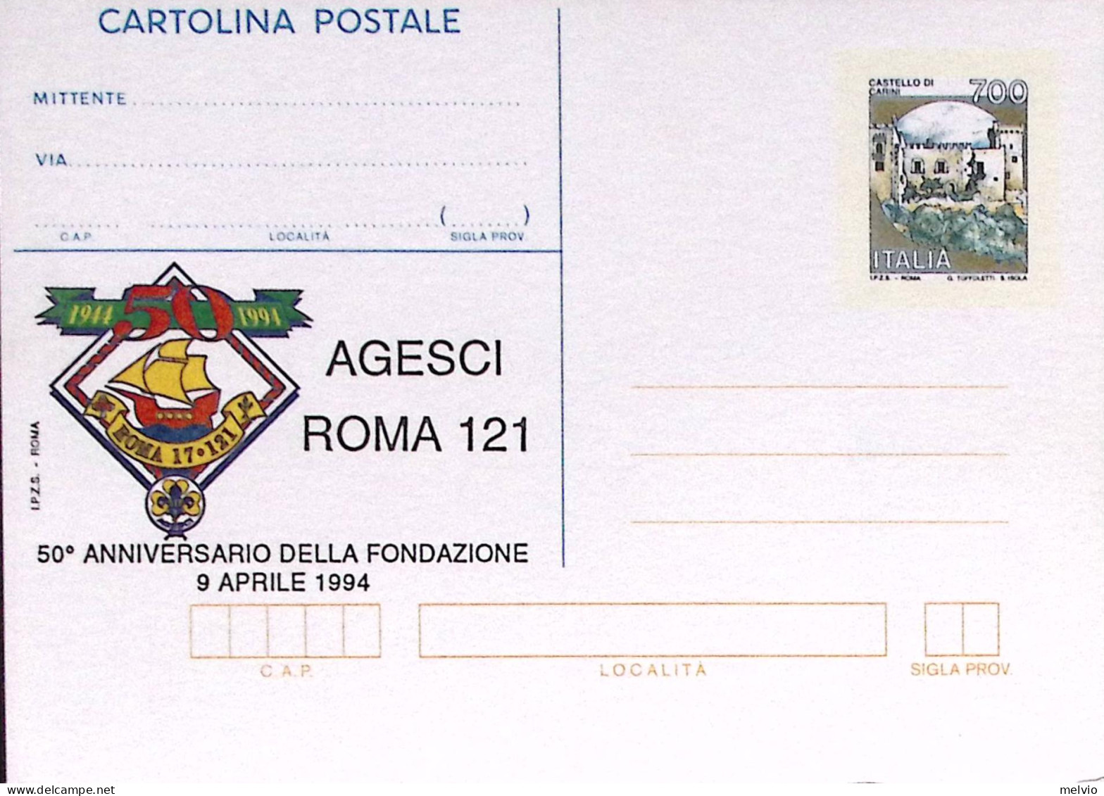 1994-Cartolina Postale Lire 750 Sopra .IPZS ROMA AGESCI Nuova - Ganzsachen