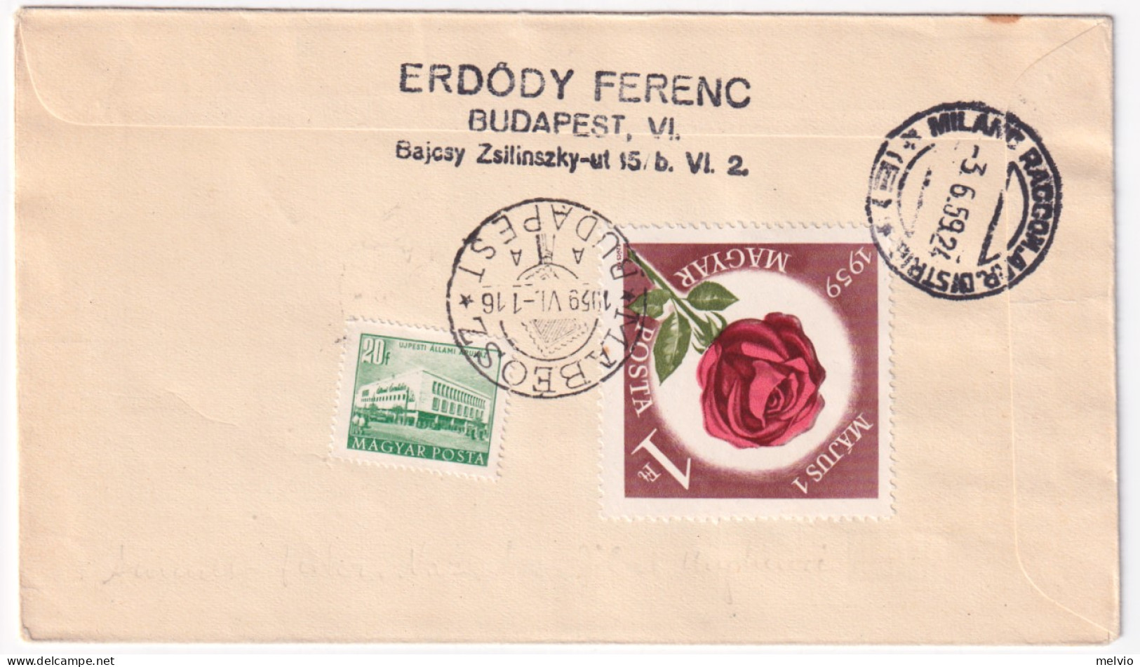 1959-Ungheria Conferenza Ministri Poste (1286) Su Fdc Raccomandata Viaggiata Per - FDC