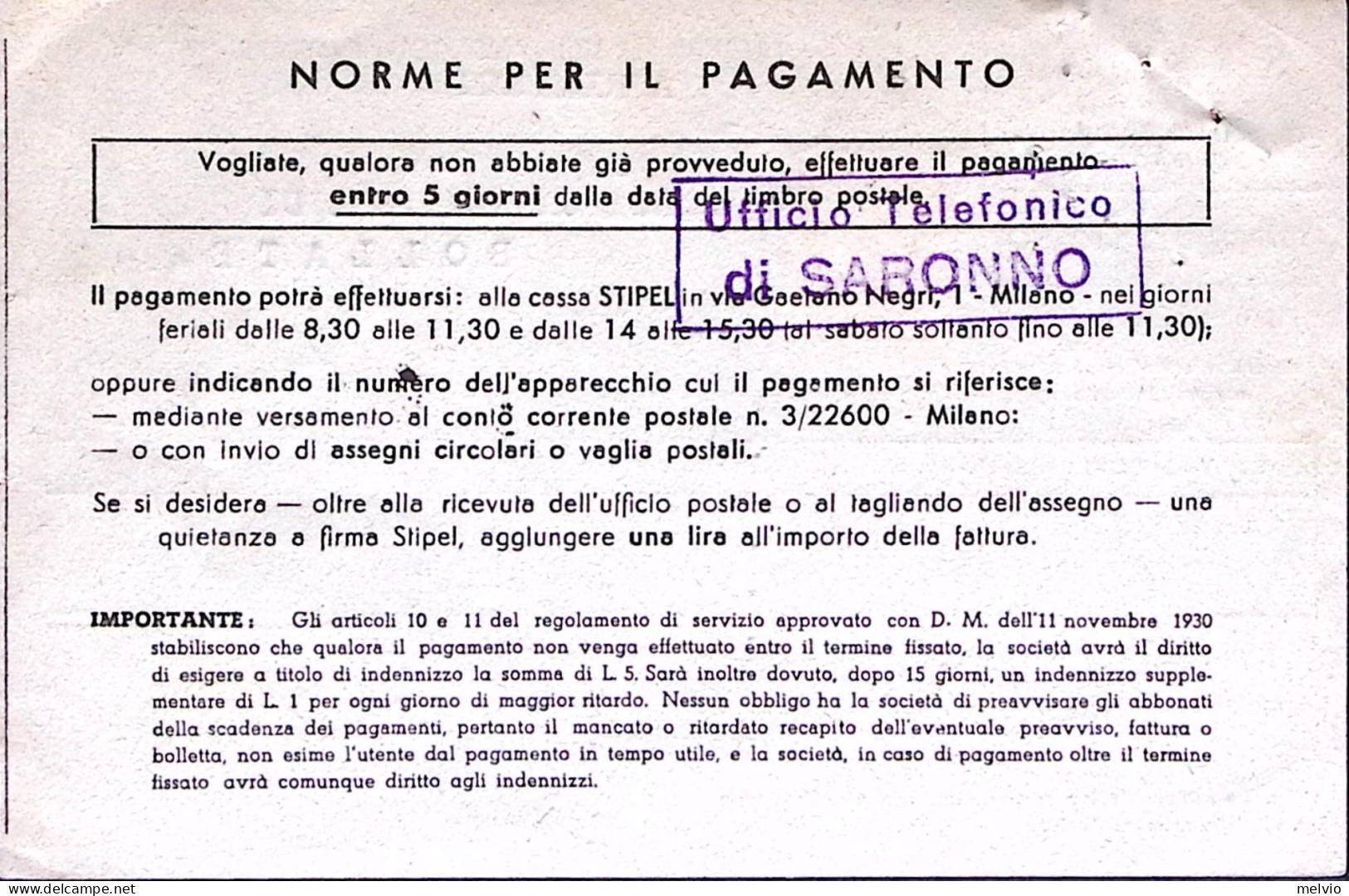 1944-R.S.I.Imperiale Sopr. C.30 Isolato, Su Cartolina Saronno (24.6) - Marcophilia