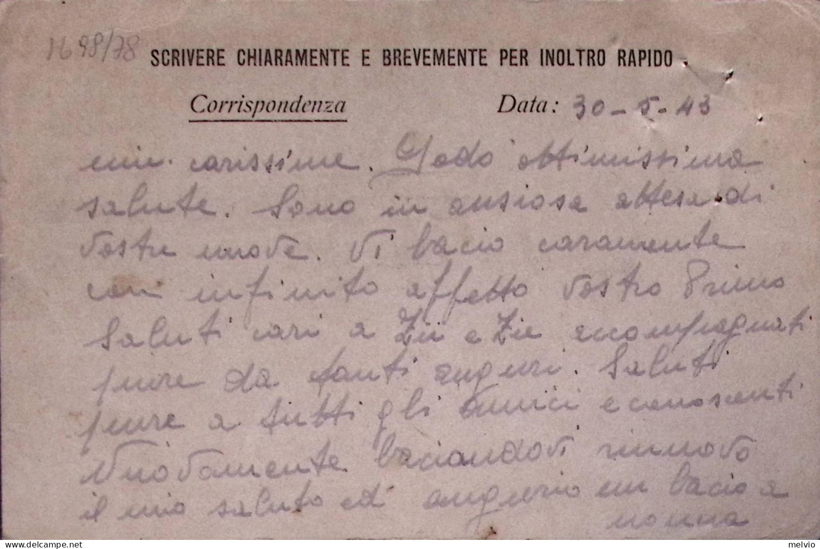 1943-P.O.W. CAMP 313 Ovale E Manoscritto Su Cartolina Franchigia (30.5) Da Prigi - Guerre 1939-45