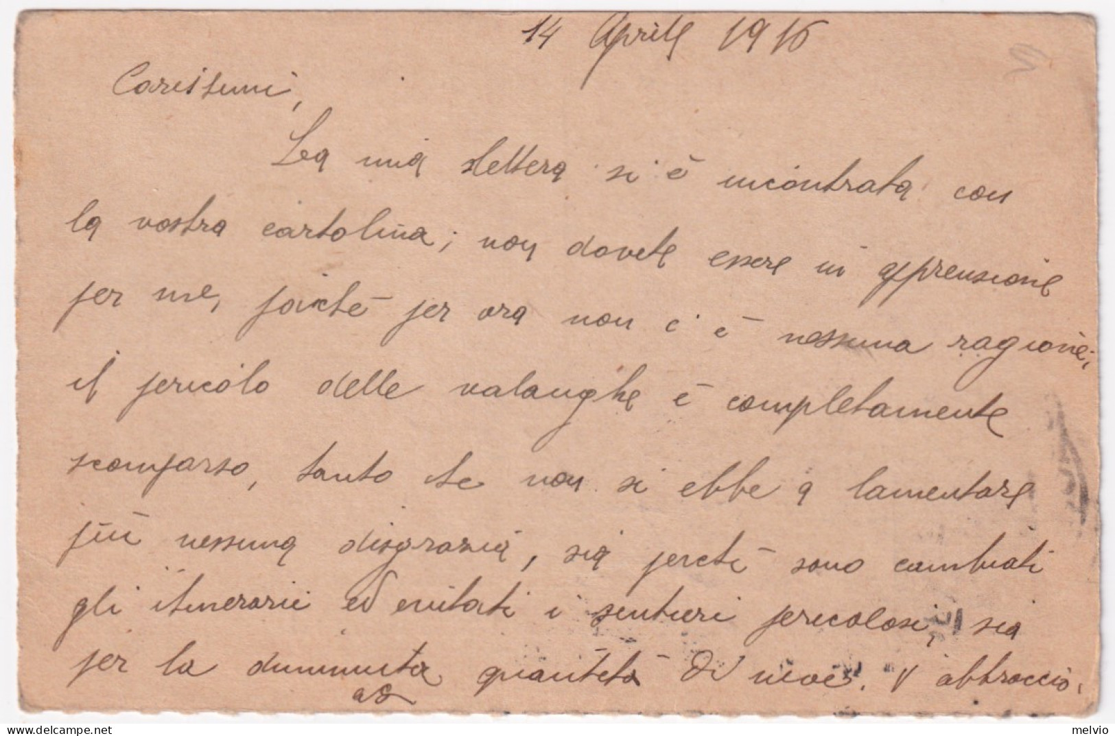 1916-UFFICIO Posta Militare/12^ DIVISIONE C.2 (16.4) Su Cartolina Postale RP Ris - Marcofilía