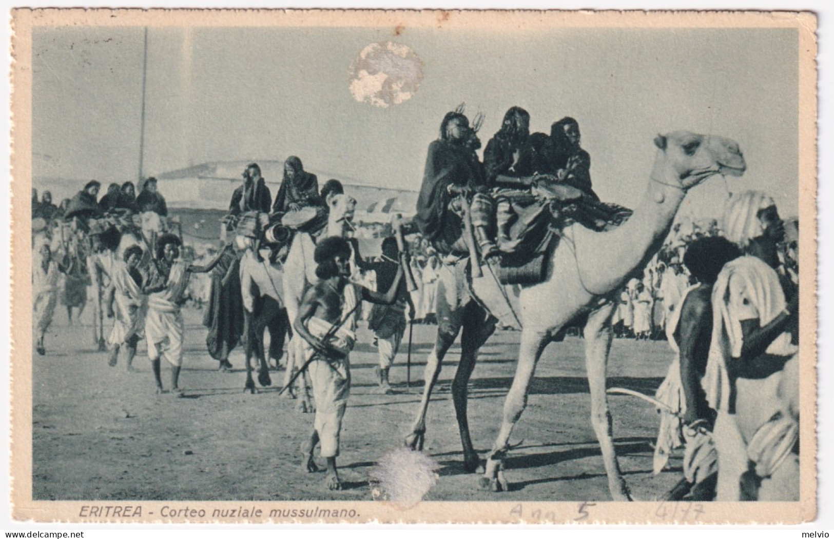 1936-Posta Militare/N 70 C.2 (18.6) Su Cartolina (Corteo Nuziale Mussulmano) Aff - Eritrea