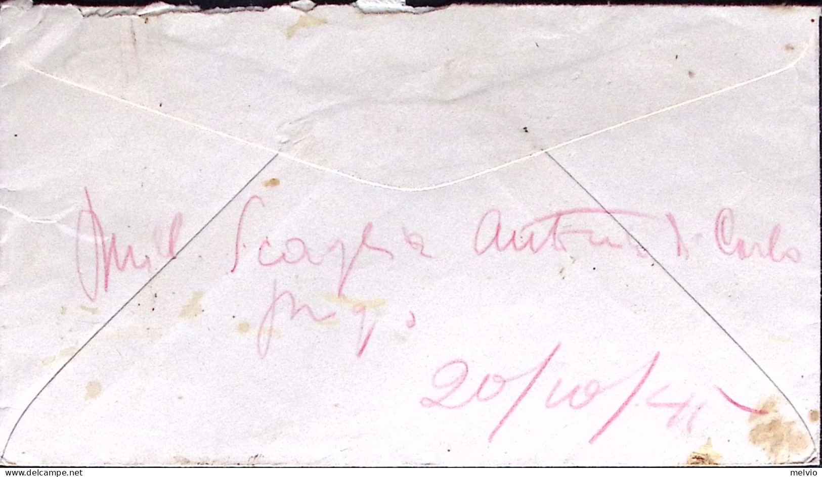 1945-P.O.W. CAMP STATEN ISLAND Manoscritto Su Busta Via Aerea (12.9) Da Prigioni - Guerre 1939-45