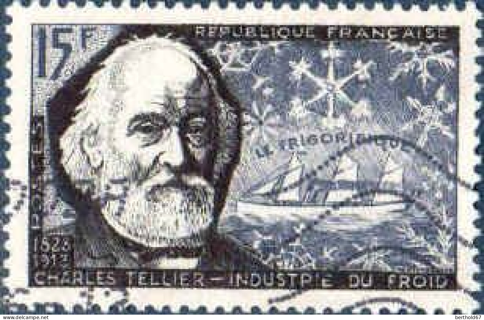 France Poste Obl Yv:1056 Mi:1084 Charles Tellier Industrie Du Froid Le Frigorifique (Lign.Ondulées) - Used Stamps