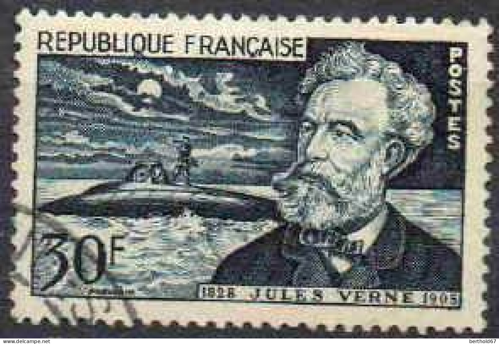 France Poste Obl Yv:1026 Mi:1051 Jules Verne Ecrivain (cachet Rond) - Used Stamps
