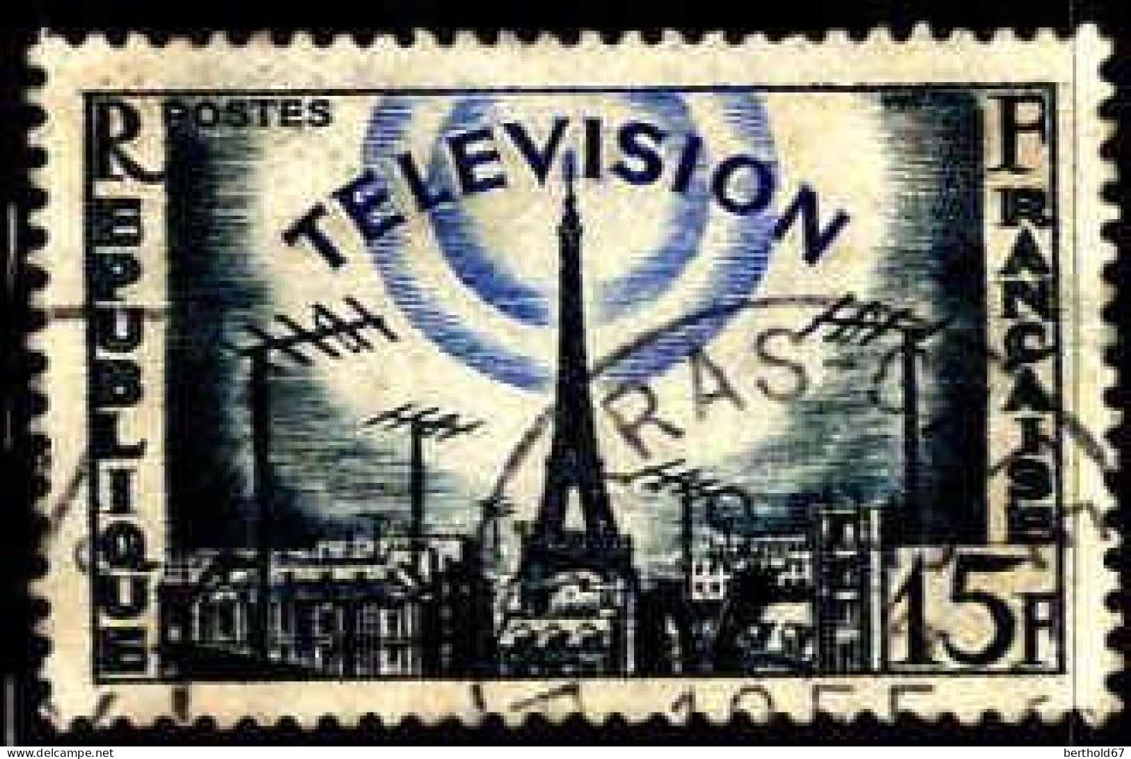 France Poste Obl Yv:1022 Mi:1047 Télévision Tour Eiffel (TB Cachet Rond) - Used Stamps