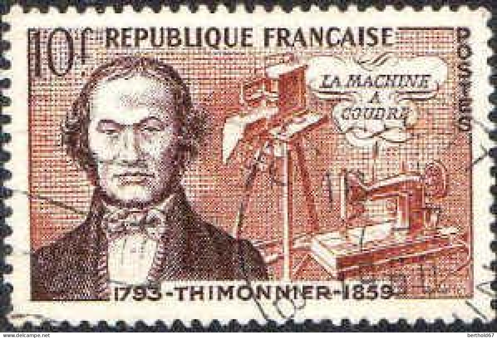 France Poste Obl Yv:1013 Mi:1038 La Machine à Coudre Thimonnier (TB Cachet Rond) - Used Stamps