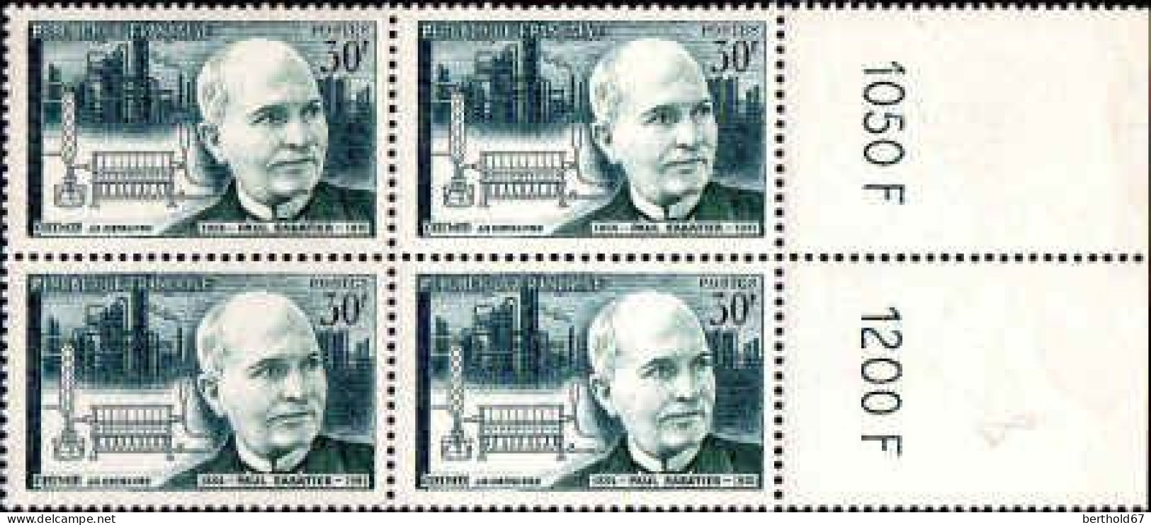 France Poste N** Yv:1058 Mi:1086 Paul Sabatier (Bloc De 4) - Unused Stamps
