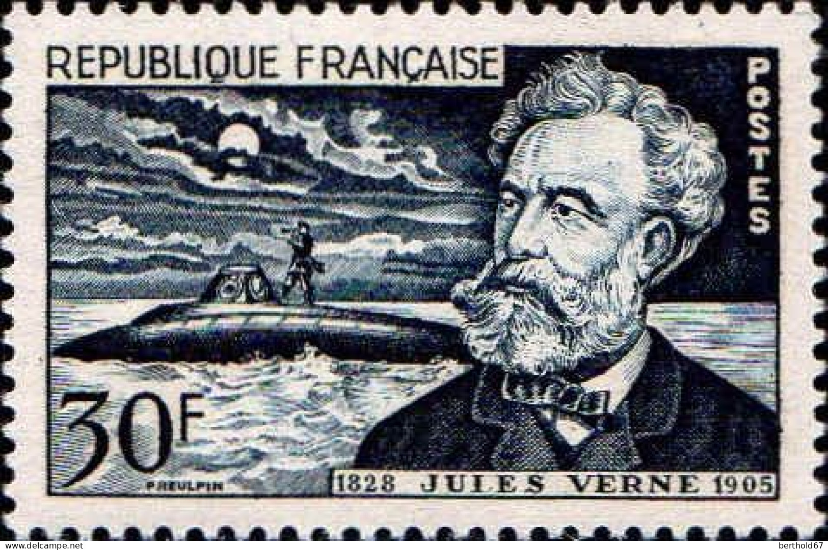 France Poste N** Yv:1026 Mi:1051 Jules Verne Ecrivain - Unused Stamps