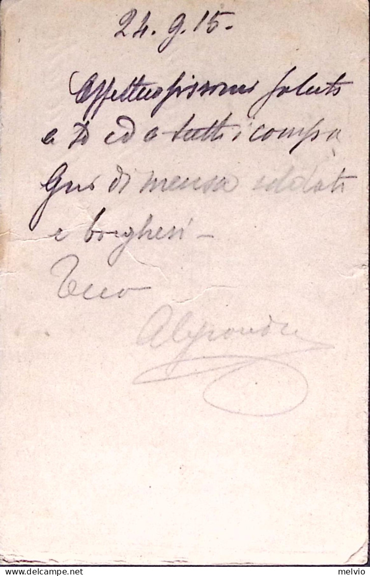 1915-Posta Militare/25^ DIVISIONE C.2 (25.9) Su Cartolina Franchigia Non Ufficia - Guerre 1914-18