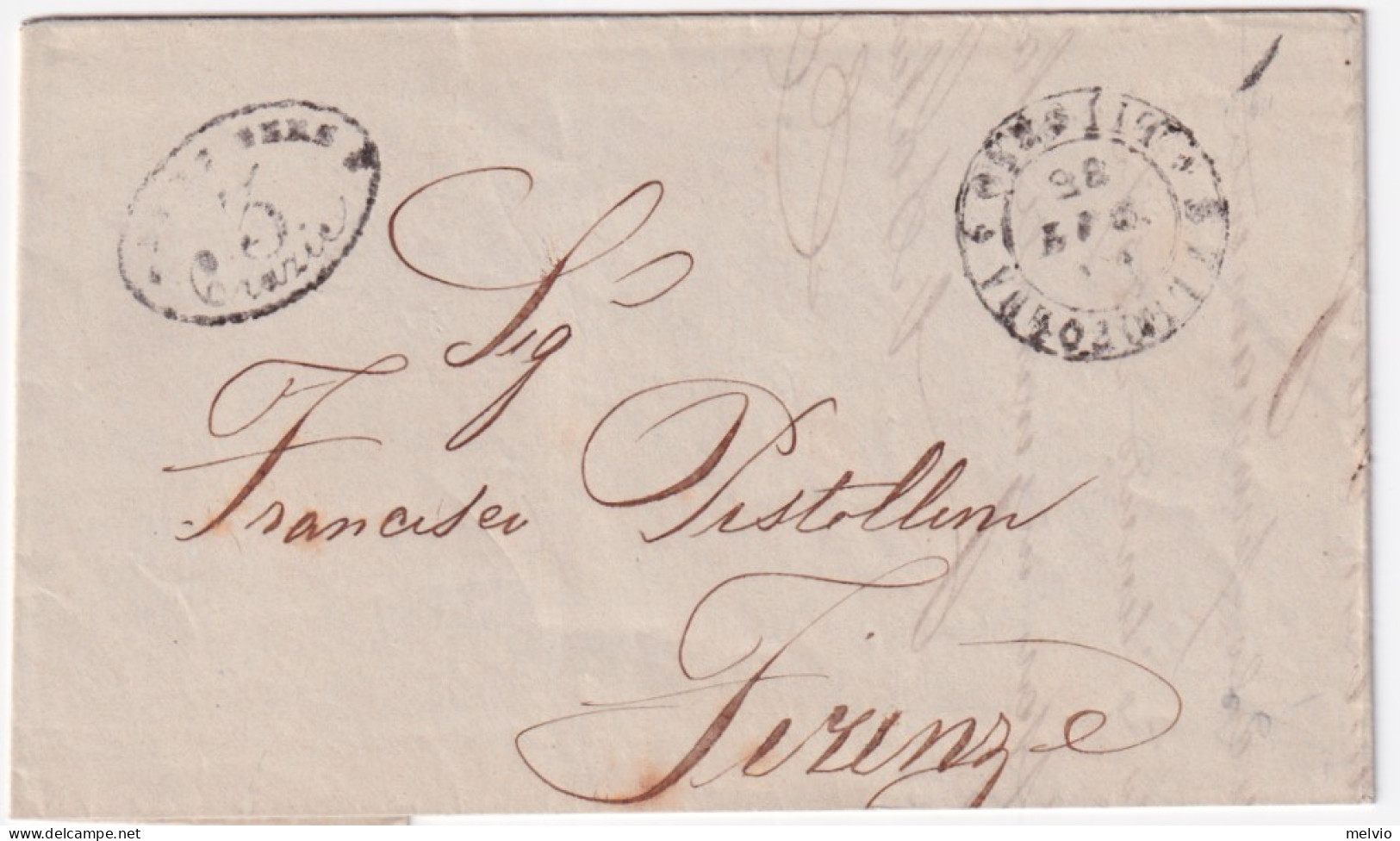 1857-STRADE FERRATE 3 Crazie In Ovale Su Lettera Completo Testo Ann. S.F. Leopol - Unclassified
