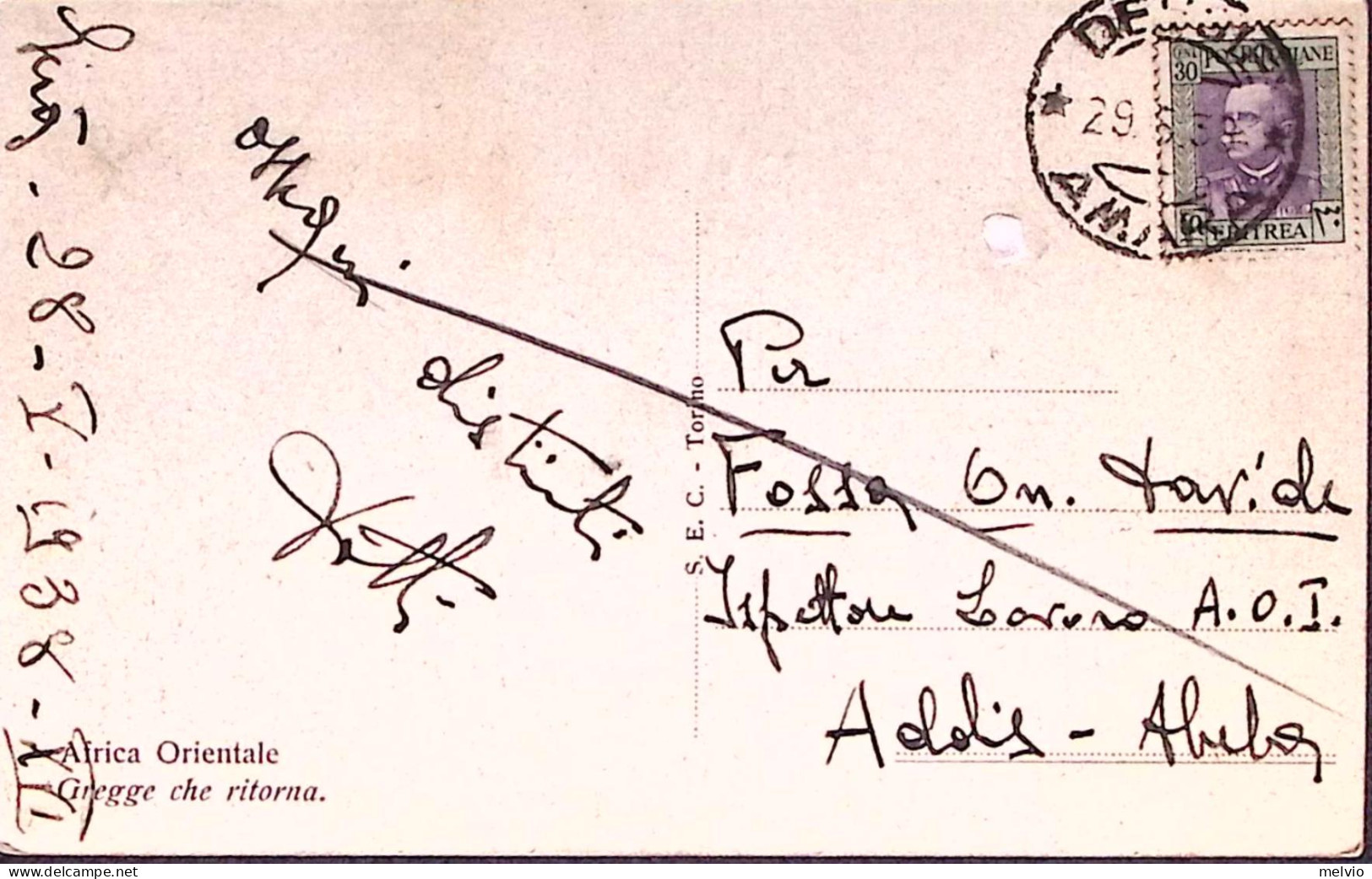 1938-A.O.I. Gregge Che Ritorna, Viaggiata Dessie Amara C.2 (29.5) Affrancata Eri - Erythrée