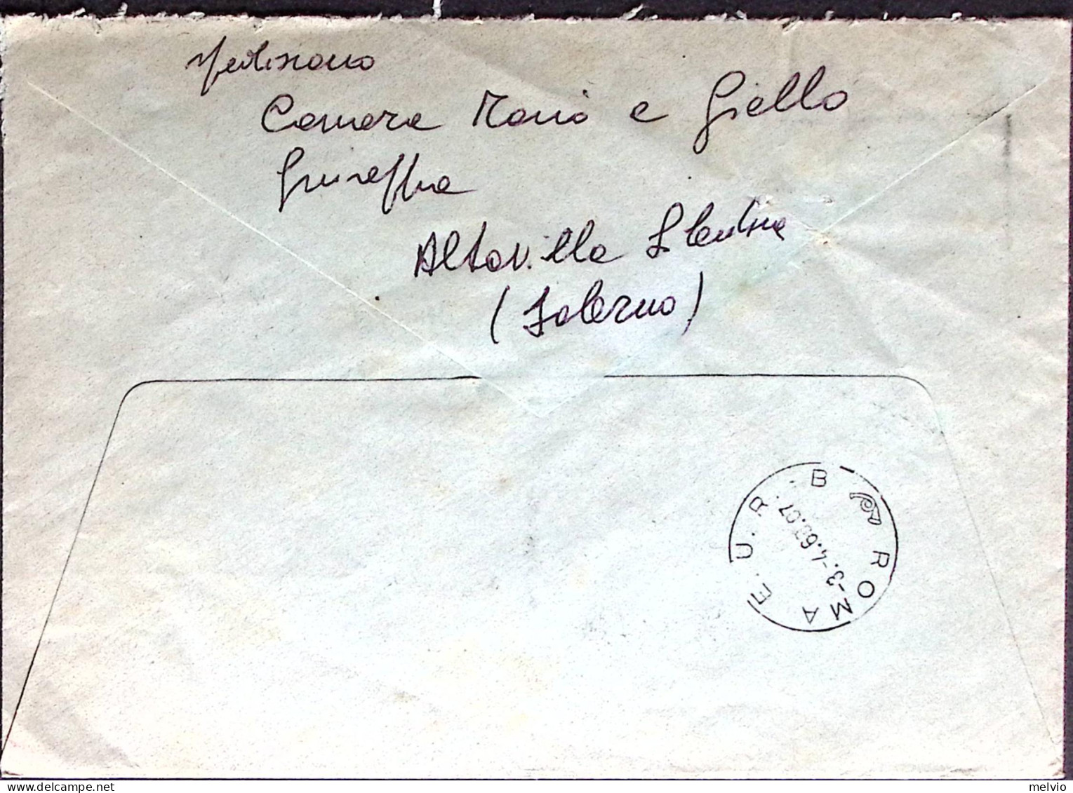 1969-FLORA Lire 180,isolato Su Raccomandata Altavilla Silentina (2.4) - 1961-70: Marcophilie