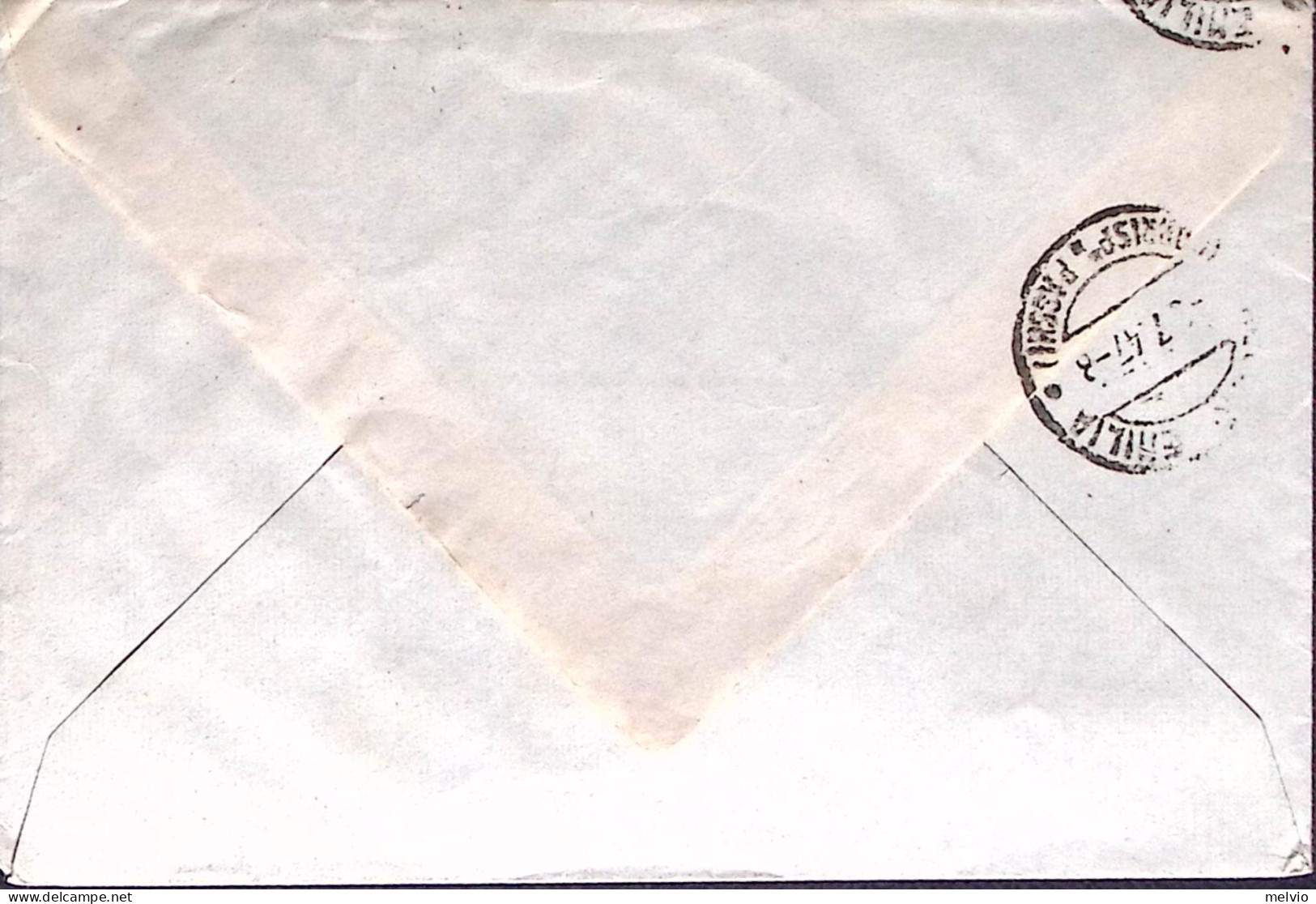 1947-A.M.G.-V.G. Ronchi Dei Legionari C.2 (4.7) Su Busta Affrancata Coppia Lire  - Storia Postale
