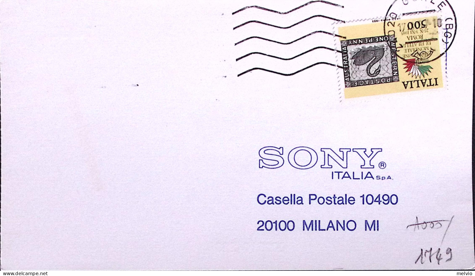1987-ITALIA 85 Lire 500, 1 Penny Cigno, Isolato Su Cartolina (17.3) - 1981-90: Marcofilie