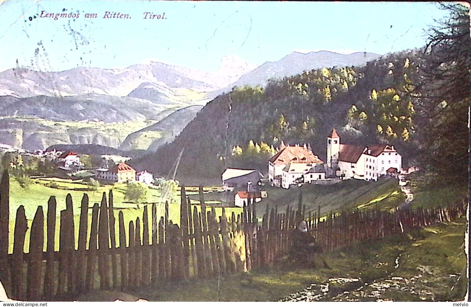 1919-EENGMDOS Am RITTEN Tirolo, Viaggiata, Affrancata Leoni C.5 E 10, Piega Cent - Trento