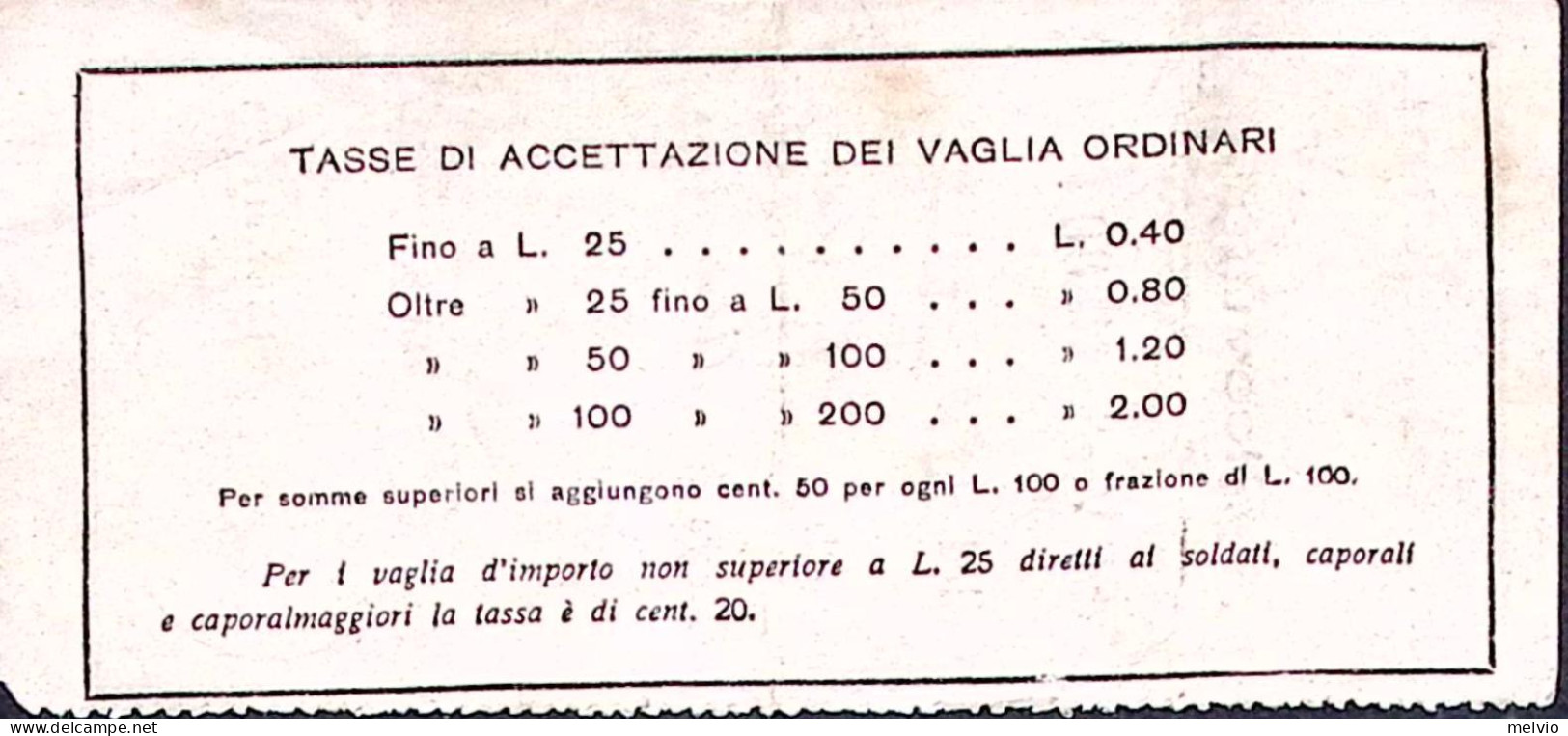 1939-PASIAN DI PRATO/UDINE C.2 (29.7) Su Ricevuta Vaglia - Marcophilie