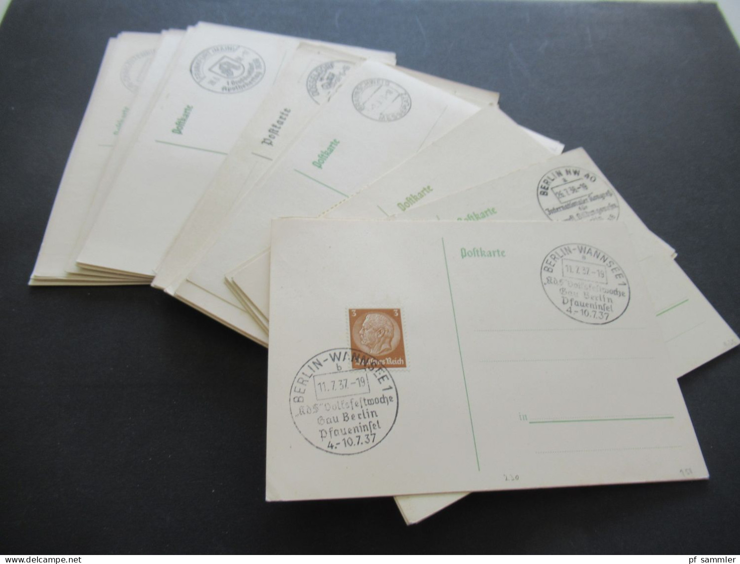 3.Reich 1937 / 1938 Blanko PK Mit Hindenburg Frankatur Insgesamt 50 Stück Verschiedene Sonderstempel! Propaganda Stempel - Lettres & Documents