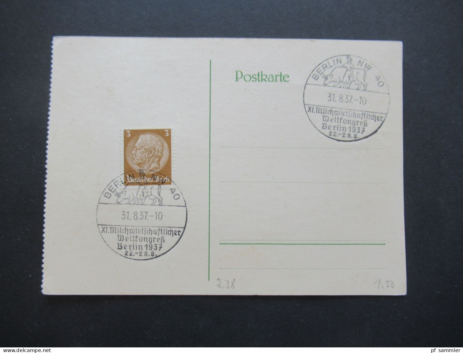 3.Reich 1937 / 1938 Blanko PK Mit Hindenburg Frankatur Insgesamt 50 Stück Verschiedene Sonderstempel! Propaganda Stempel - Lettres & Documents