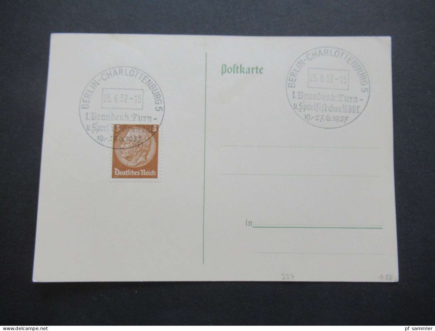 3.Reich 1937 / 1938 blanko PK mit Hindenburg Frankatur insgesamt 50 Stück verschiedene Sonderstempel! Propaganda Stempel