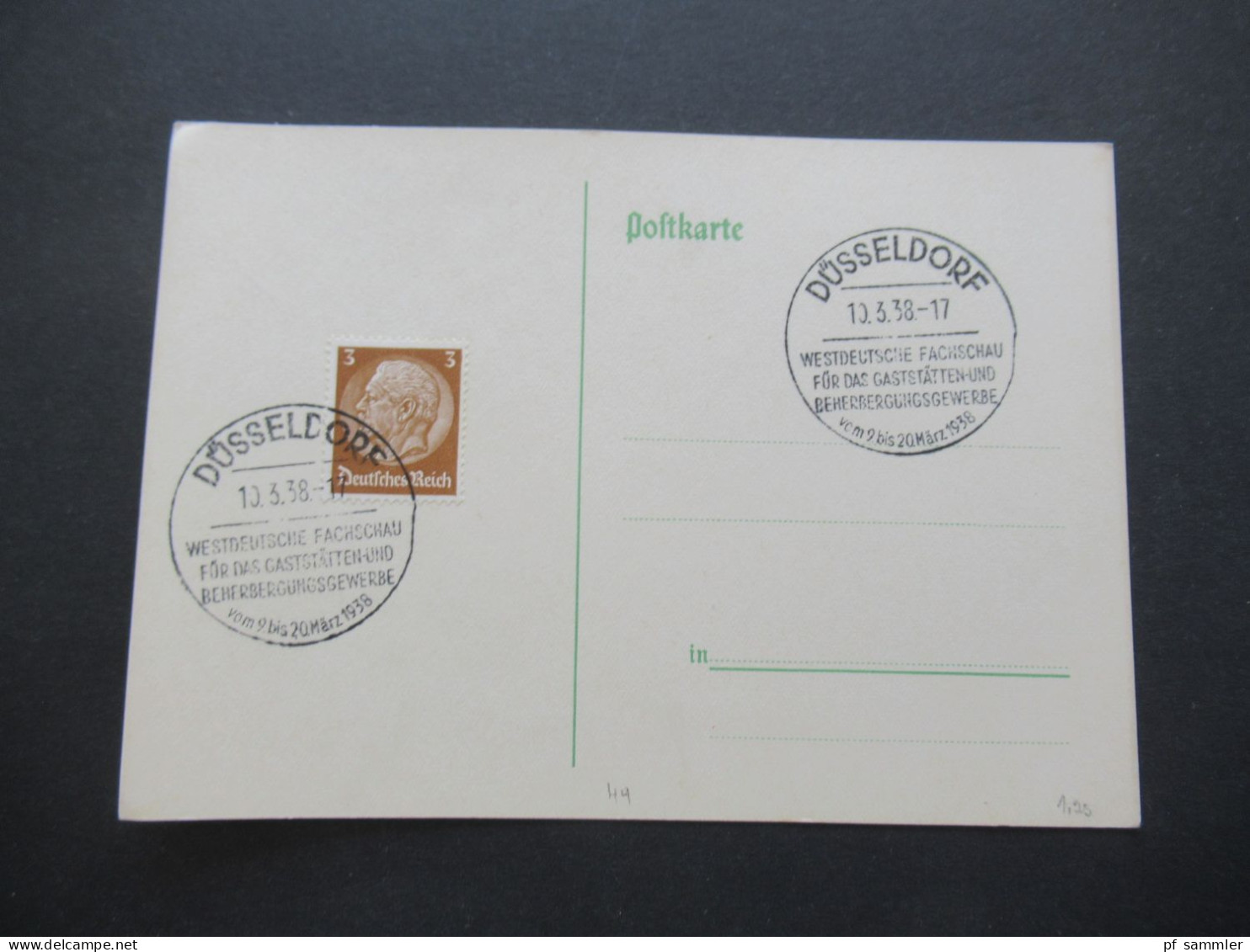 3.Reich 1937 / 1938 blanko PK mit Hindenburg Frankatur insgesamt 50 Stück verschiedene Sonderstempel! Propaganda Stempel