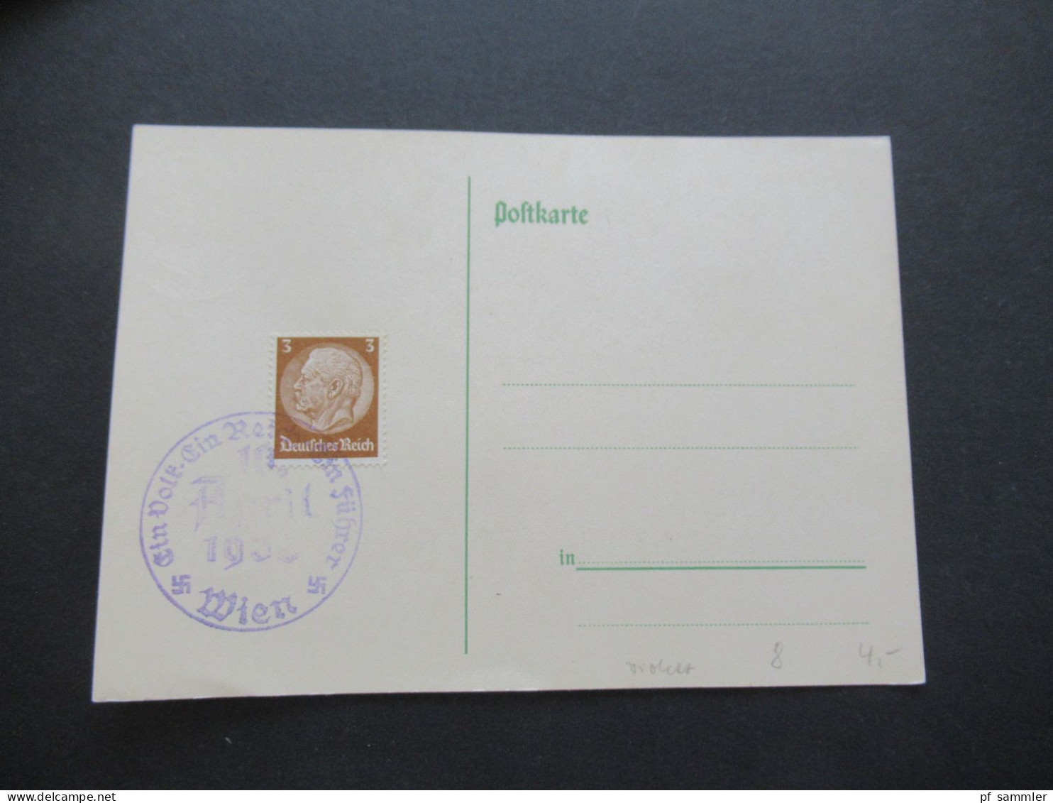 3.Reich 1937 / 1938 blanko PK mit Hindenburg Frankatur insgesamt 50 Stück verschiedene Sonderstempel! Propaganda Stempel