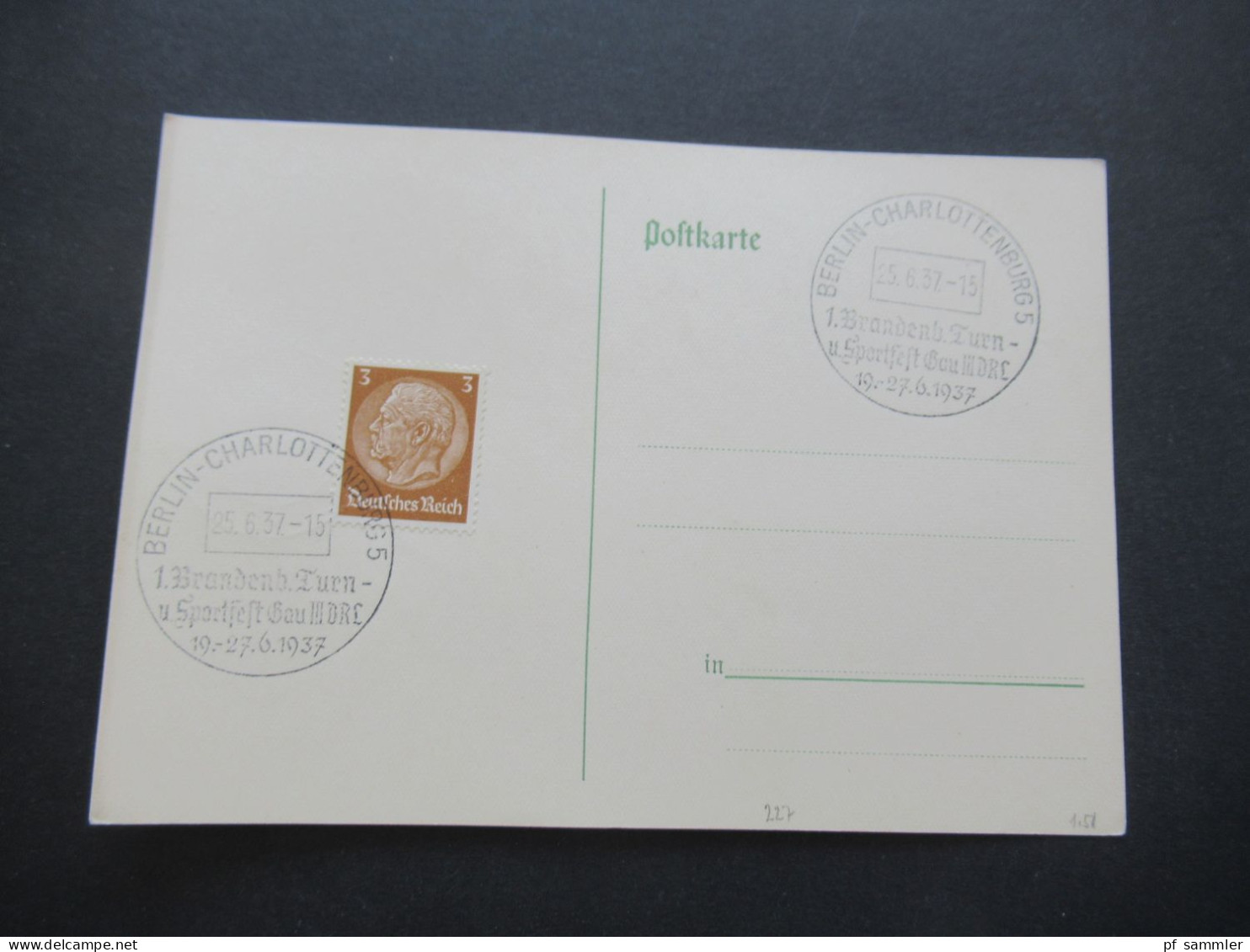 3.Reich 1937 / 1938 blanko PK mit Hindenburg Frankatur insgesamt 50 Stück verschiedene Sonderstempel! Propaganda Stempel