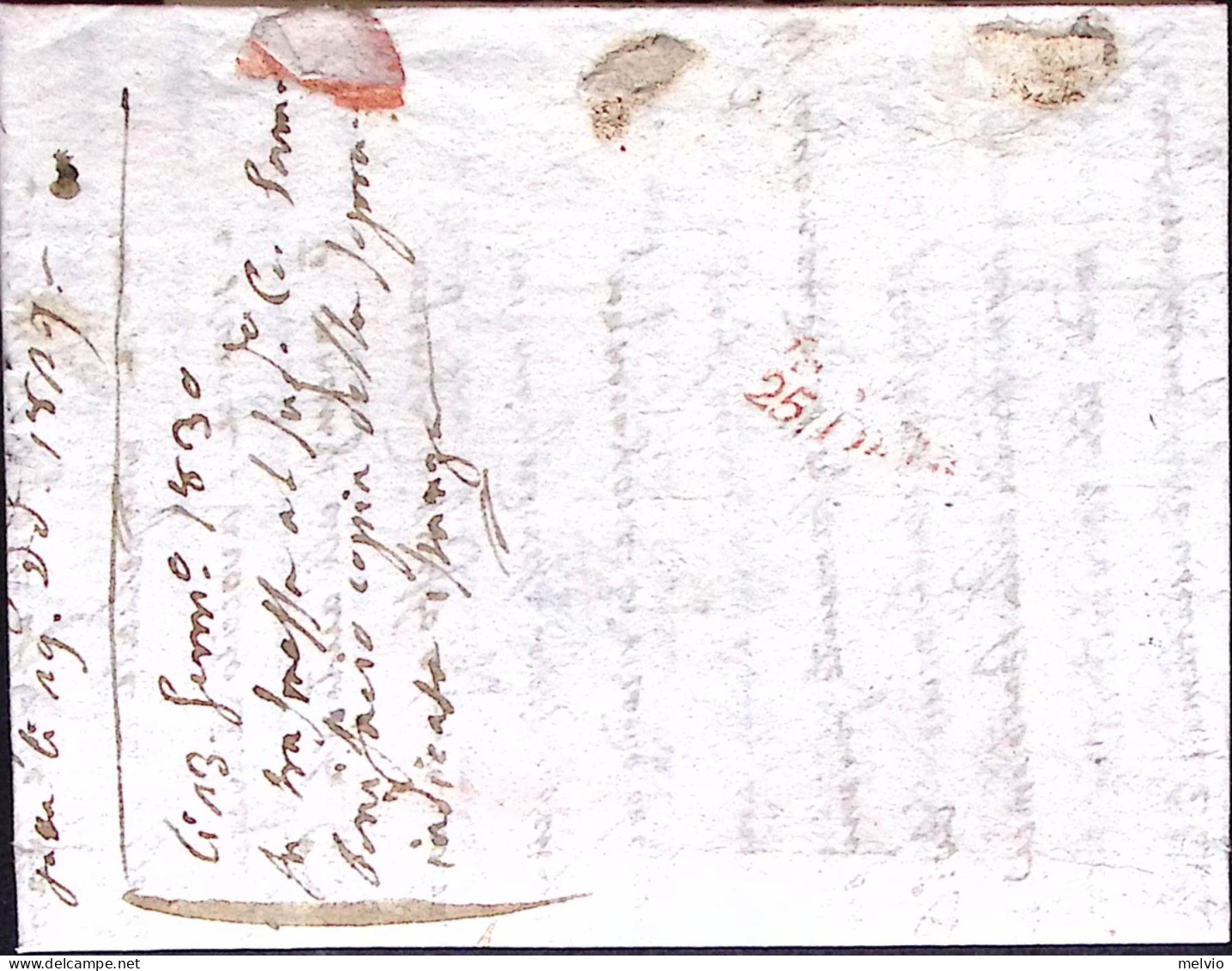 1829-PADOVA S.I. Su Lettera Completa Di Testo (22.10) Per Fermo Posta Verona - ...-1850 Préphilatélie