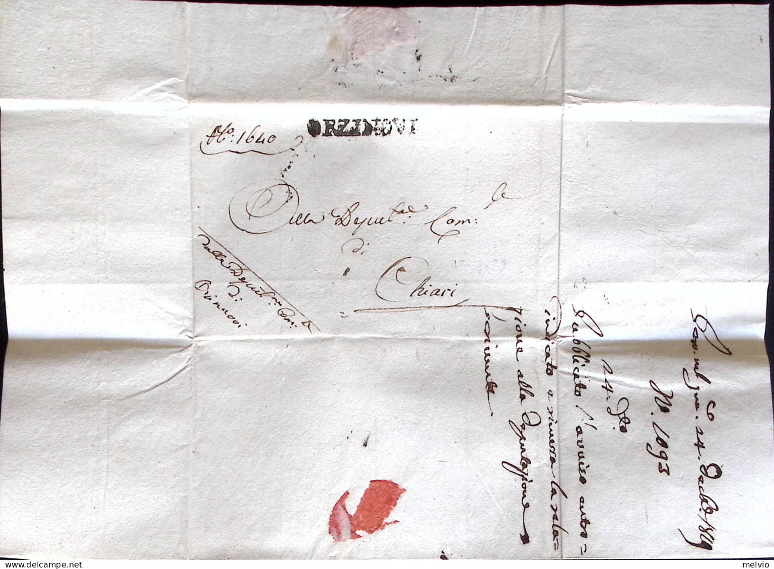 1879-ORZINOVI Lineare Su Lettera Completa Di Testo, In Franchigia Postale - Marcophilia