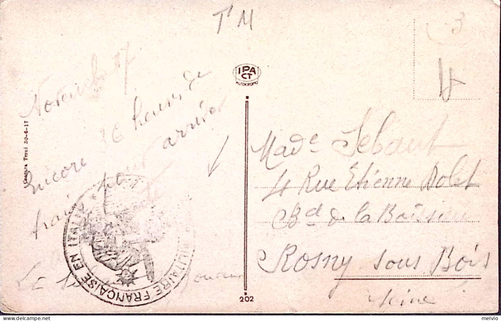 1917circa-MILITAIRE FRANCAISE EN ITALIE Tondo Su Cartolina (Roma) Non Affrancata - 1877-1920: Semi-Moderne