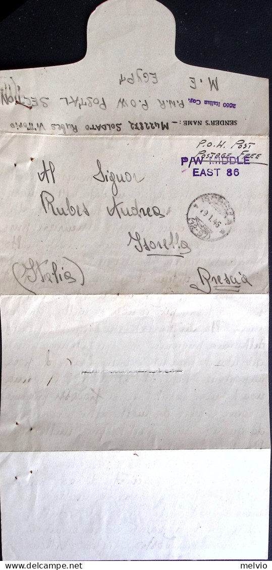 1945-P.O.W. COMPANY 2660 L Verso Di Biglietto Franchigia Da Prigioniero Di Guerr - Guerre 1939-45
