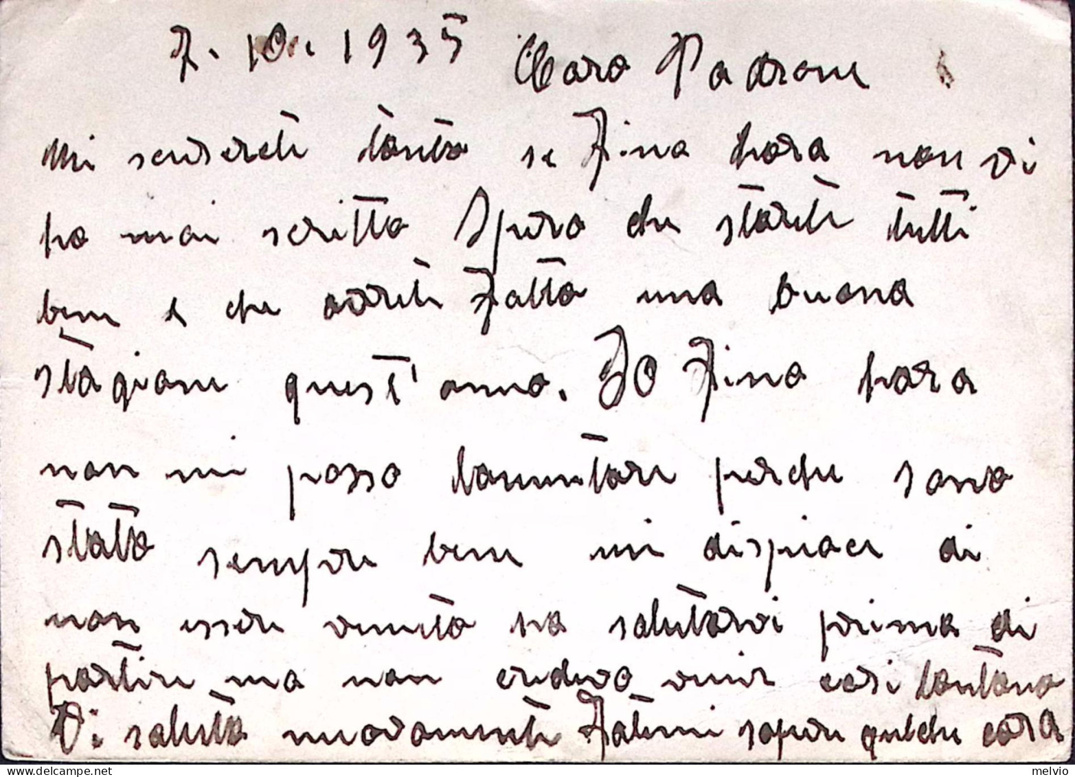 1935-OSPEDALE DA CAMPO N.310 Manoscritto Su Cartolina Franchigia - Guerre 1914-18