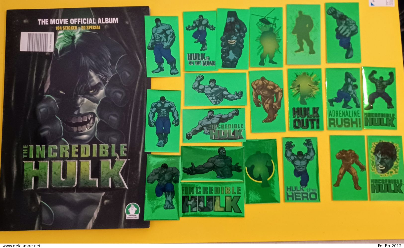 THE INCREDIBLE HULK  Album Vuoto+set Figurine Lettere MARVEL Preziosi Del 2005 - Italiaanse Uitgave