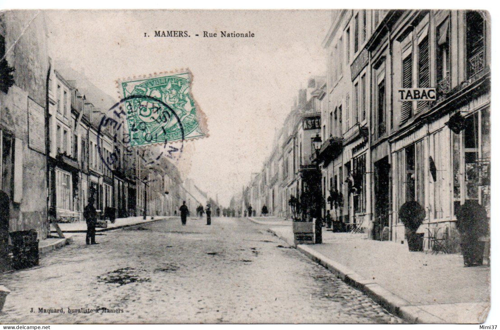 CPA 72 MAMERS RUE NATIONALE ANIMEE 1907 - Igny