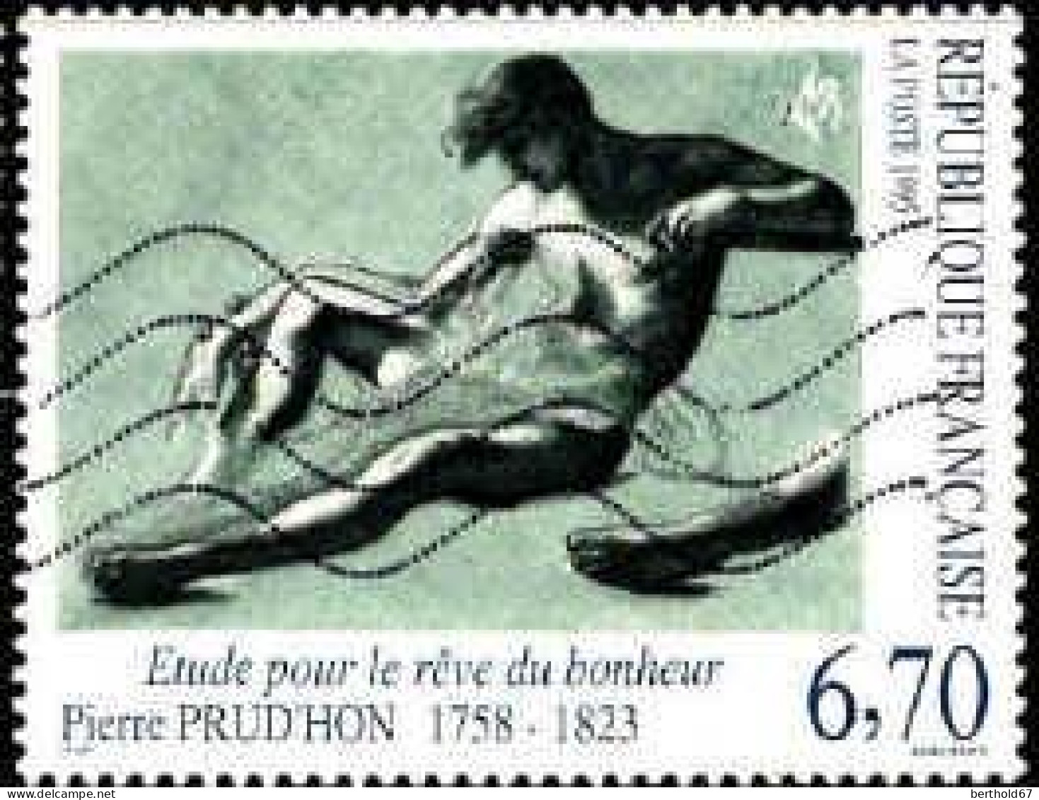 France Poste Obl Yv:2927 Mi:3088 Etude Pour Le Rêve Du Bonheur Pierre Prud'hon (Lign.Ondulées) - Oblitérés