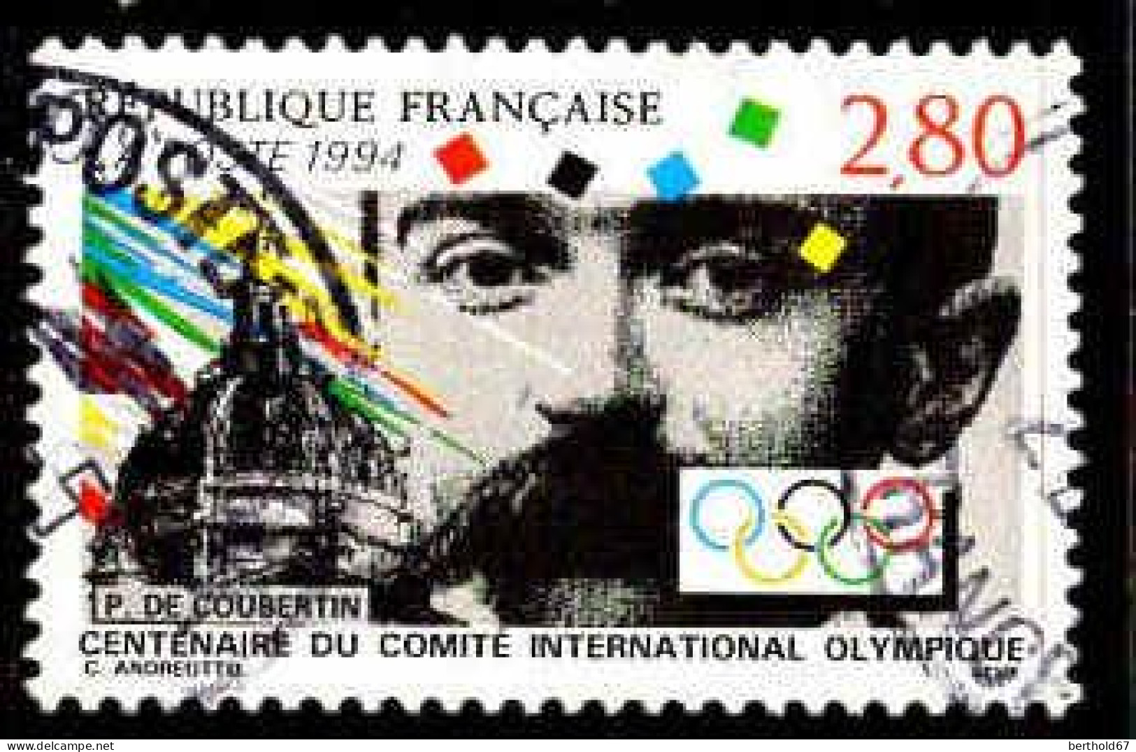 France Poste Obl Yv:2889 Mi:3034 Pierre De Coubertin (TB Cachet Rond) - Gebraucht