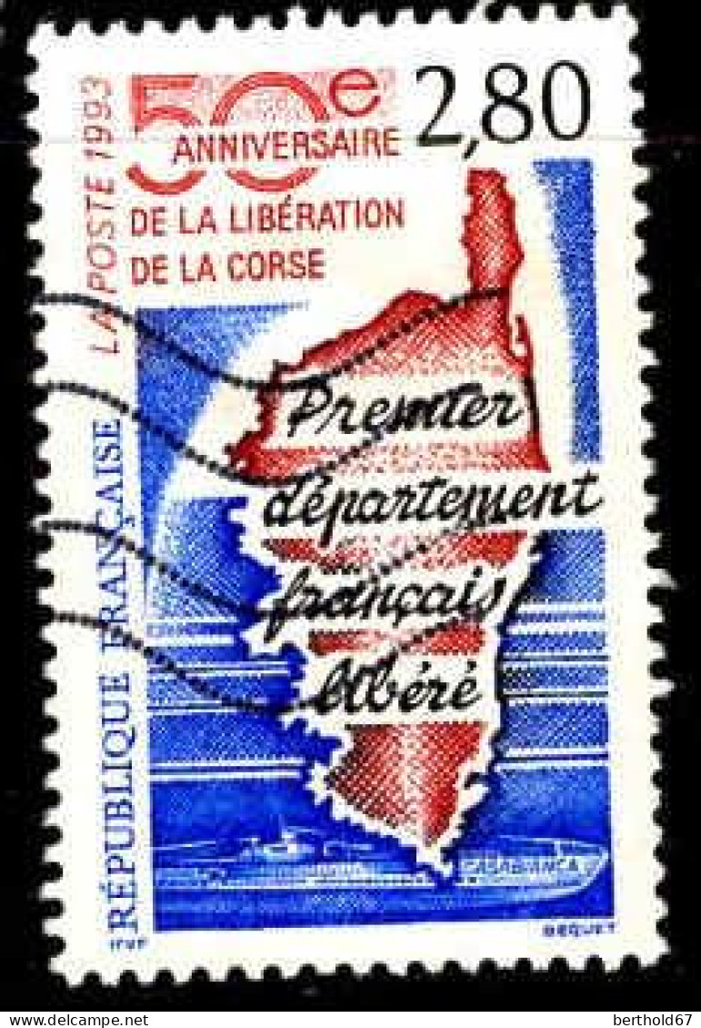 France Poste Obl Yv:2829 Mi:2974 Libération De La Corse (Lign.Ondulées) - Used Stamps