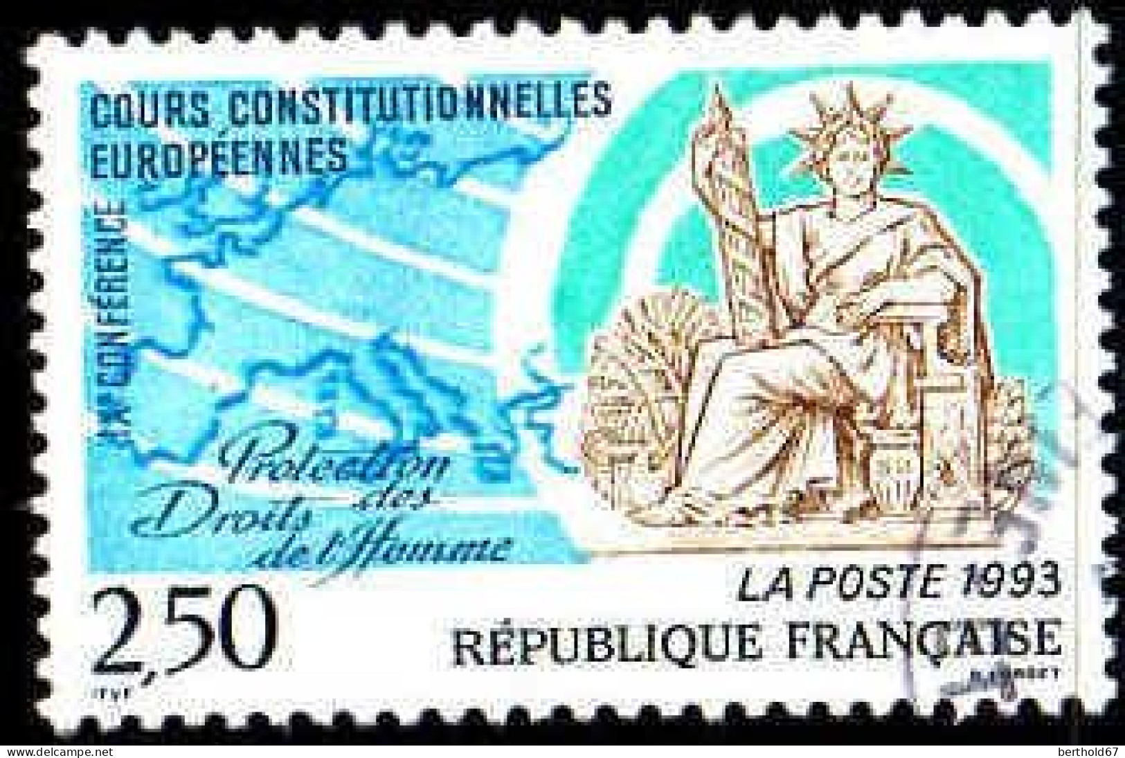 France Poste Obl Yv:2808 Mi:2954 Cours Constitutionnelles Européennes (Beau Cachet Rond) - Gebraucht